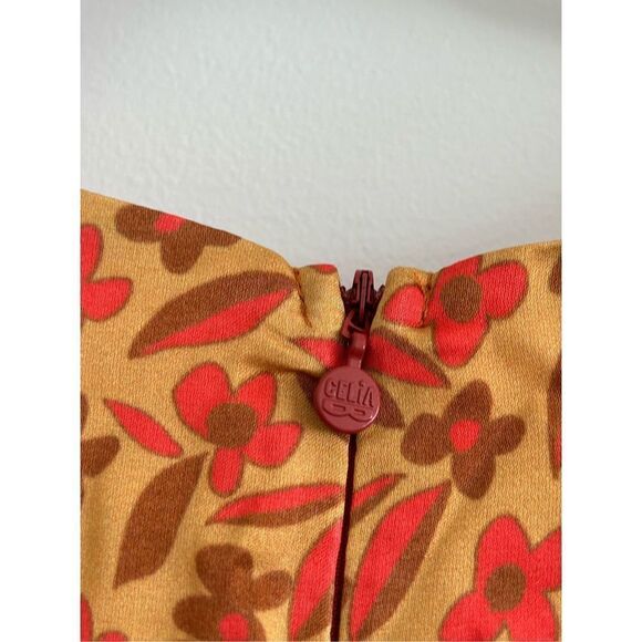 CeliaB Kazbek Long Puff Sleeve Printed Midi Dress Multicolor Women's Size Large - Picture 9 of 11